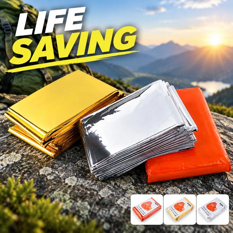Survival Blanket Reflective - PET Aluminized Emergency Blanket Heat-retaining Reflective