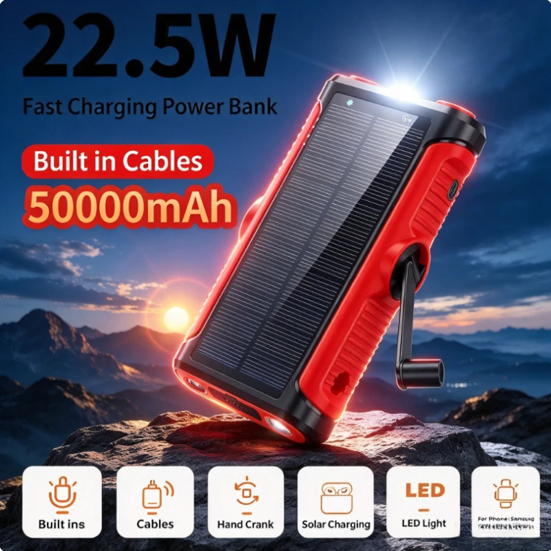 50000mAh Solar Power Bank 22.5 - Solar Emergency Charger 评论和价格